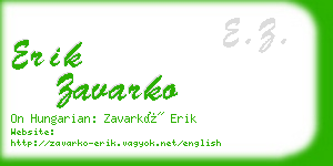 erik zavarko business card